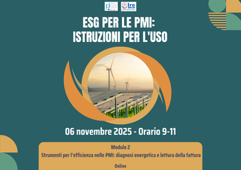 06 novembre - Modulo 2 Strumenti per l’efficienza nelle PMI: diagnosi energetica e lettura della fattura - 2° lezione