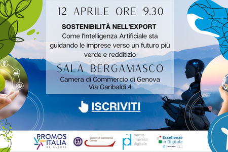 12 Aprile 2023 alle 9.30 - Sostenibilità nell'export: come l'intelligenza artificiale sta guidando le imprese verso un futuro più verde e redditizio