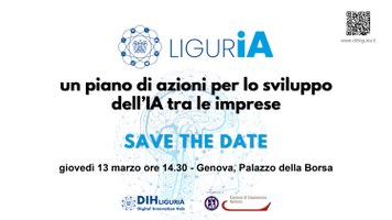 13 marzo LIGURiA "Piano di azioni per lo sviluppo dell’IA tra le imprese"
