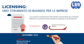 14-15 Novembre 2024 Licensing: Uno Strumento di Business per le Imprese Palazzo della Borsa