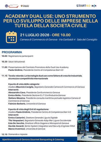 21 luglio - Academy Dual Use: uno strumento per lo sviluppo delle imprese nella tutela della società civile