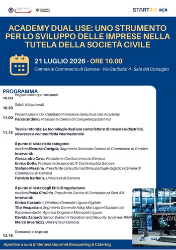 21 luglio - Academy Dual Use: uno strumento per lo sviluppo delle imprese nella tutela della società civile