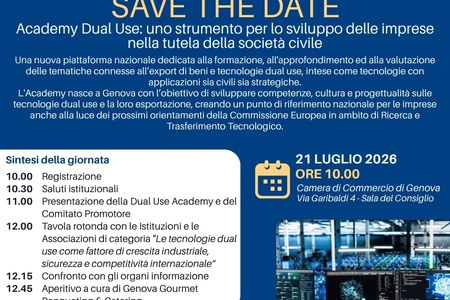 21 luglio - Academy Dual Use: uno strumento per lo sviluppo delle imprese nella tutela della società civile