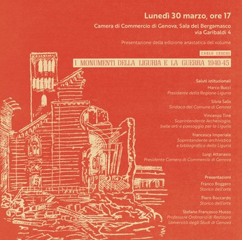 30 marzo Presentazione del volume di Carlo Ceschi “I monumenti della Liguria e la guerra 1940-45”