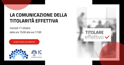 17 ottobre Webinar Imprese Titolare effettivo