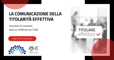 22 novembre  Webinar Imprese Titolare effettivo