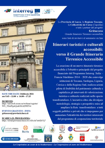 2 febbraio - Itinerari turistici e culturali accessibili: verso il Grande Itinerario Tirrenico Accessibile