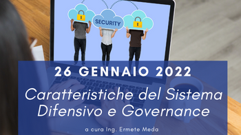 26 gennaio - Corso Cybersecurity dalla consapevolezza all' approccio specialistico: 5° lezione