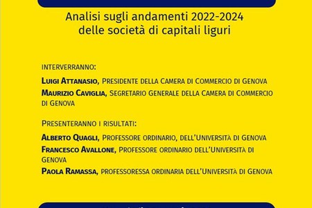 Liguria in bilancio - Presentazione dell'analisi sugli andamenti 2022-2024 delle società di capitali liguri