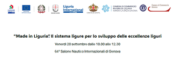 20 settembre al Salone Nautico: “Made in Liguria”. Il sistema ligure per lo sviluppo delle eccellenze liguri