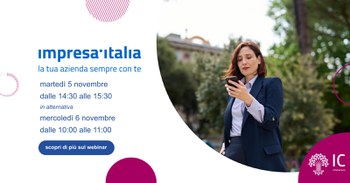 5 e 6 novembre webinar sulla nuova App Impresa Italia: la tua azienda sempre con te!