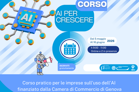 Fino al 04 maggio 2026 - Apertura iscrizioni al Nuovo Corso "AI per crescere: strumenti e applicazioni pratiche per migliorare i processi nelle imprese"