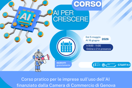 Fino al 4 maggio 2026 - Apertura iscrizioni al Nuovo Corso "AI per crescere: strumenti e applicazioni pratiche per migliorare i processi nelle imprese"