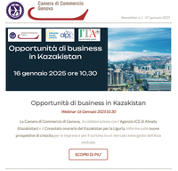 Gennaio 2025 riparte la newsletter della Camera di Commercio di Genova