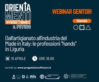 15 Aprile 2026 - Dall'artigianato all'industria del Made in Italy: le professioni hands in Liguria