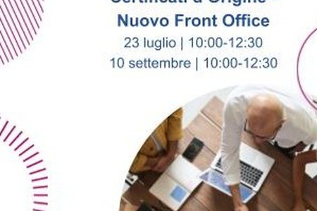 23 luglio Certificati di origine - webinar: Nuovo Front Office 2025