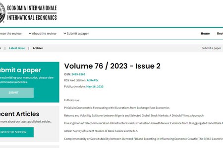 16 maggio 2023 - Online la seconda uscita di Economia Internazionale/International Economics
