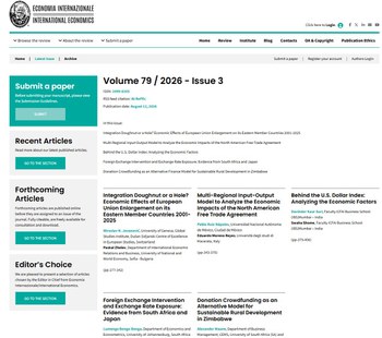 17 agosto 2026: online il terzo numero di Economia Internazionale/International Economics