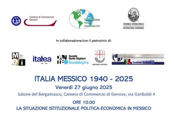 27 giugno 2025 ore 09.30 - ITALIA - MESSICO 1940-2025