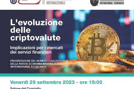 29 settembre 2023  ore 15.00: convegno  "L'evoluzione delle criptovalute: implicazioni per i mercati dei servizi finanziari"