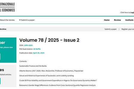 5 maggio 2025 - online il secondo numero di Economia Internazionale/International Economics