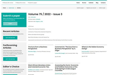 1 agosto 2022 - online il terzo numero di Economia Internazionale/International Economics