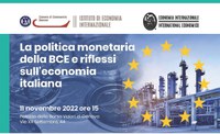 11 novembre 2022 - Appuntamento in Borsa Valori per il convegno annuale dell'Istituto di Economia Internazionale "La Politica Monetaria della BCE e riflessi sull'economia italiana"